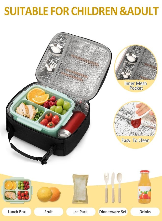 Capolo Insulated Lunch Bag for Kids and Adults - Thermal Reusable Lunch Bag Tote for School, Work, Office, Easy to Clean Meal Container Carrier, Lightweight Lunchbox for Women Men, khaki - Image 4