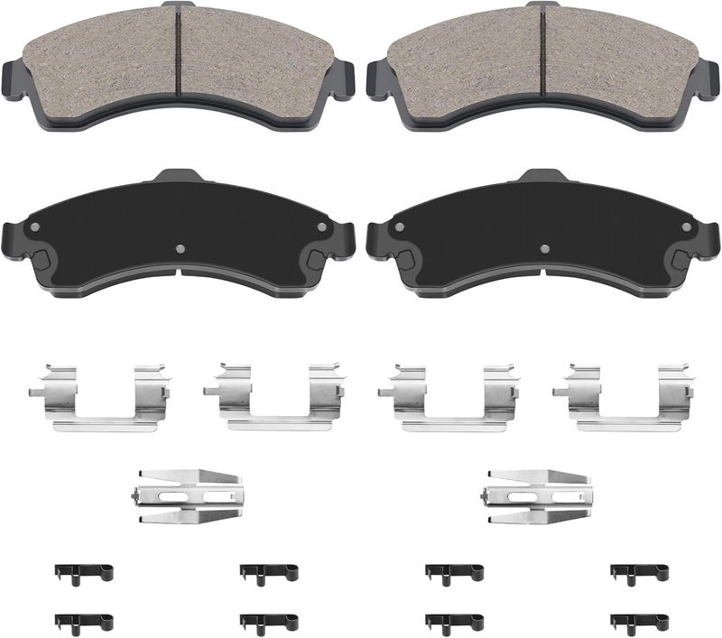 HYFTJYZ Front Brake Pads Compatible with 2002-2005 Chevy Trailblazer GMC Envoy Ceramic Brake Pads with Hardware Replacement (HZ882) - Image 1