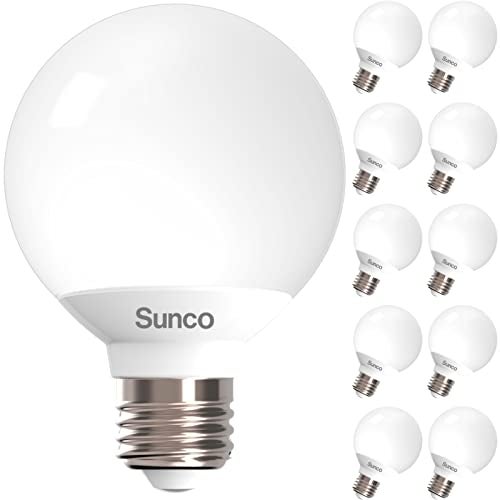 Sunco Lighting Sunco 10 Pack G25 LED Light Bulbs, Vanity Globe Bathroom Light Bulb, 450 LM, 5000K Daylight, 6W (40W Equivalent), Dimmable Mirror Vanity Decorative Bulb, E26 Base UL - Image 1