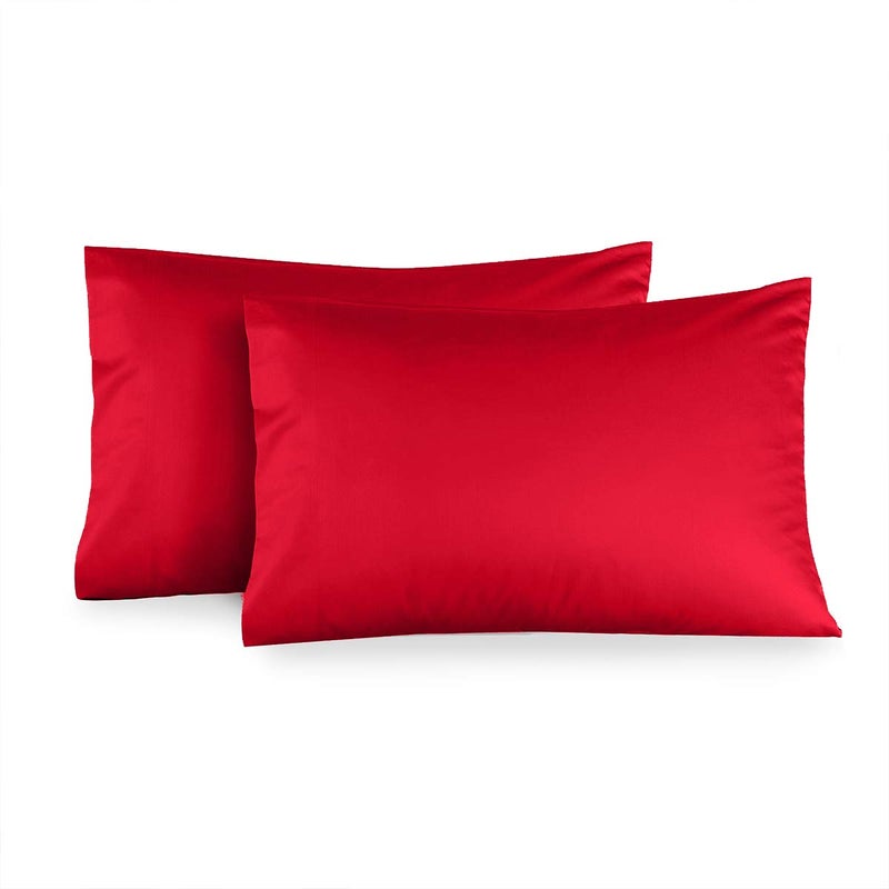 Royal Tradition Viscose from Bamboo Pillowcases  Set of 2 Standard/Queen  Solid Red  Super Soft and Cool Pillow Case Set