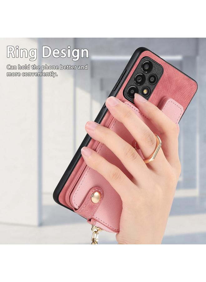 S-TOP Case For Samsung Galaxy A23 Cross Leather Ring Vertical Zipper Wallet Back Phone Case - Image 4