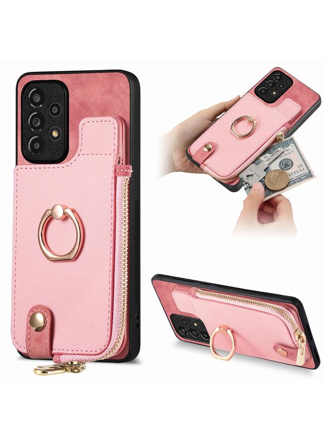S-TOP Case For Samsung Galaxy A23 Cross Leather Ring Vertical Zipper Wallet Back Phone Case - Image 1