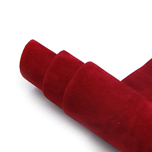 David Angie Double Sided Felt Velvet Soft Fabric 11.8x55inch(30x140cm) for DIY Bags Wallet Glasses Cloth Craft Projects (Red) - Image 1