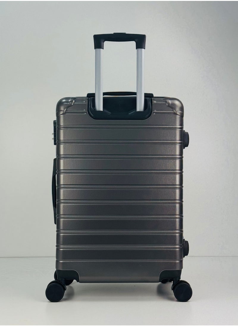 SAW & SEE - Premium Hard Shell Luggage Set – 3-Piece Durable Strong Suitcase Set, Lightweight ABS Trolley Bags with Smooth Rotating Spinner Wheels, Security Combination Lock, Telescopic Handle, Traveling Bag Suitcases – 20" / 24" / 28" – DARK GREY - Image 1
