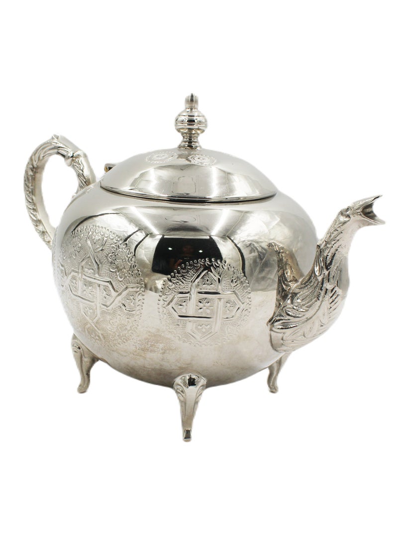 Antique Museum Moroccan Arabic Traditional Silver Plated Tea Pot 19 X 26 cm  - Image 1