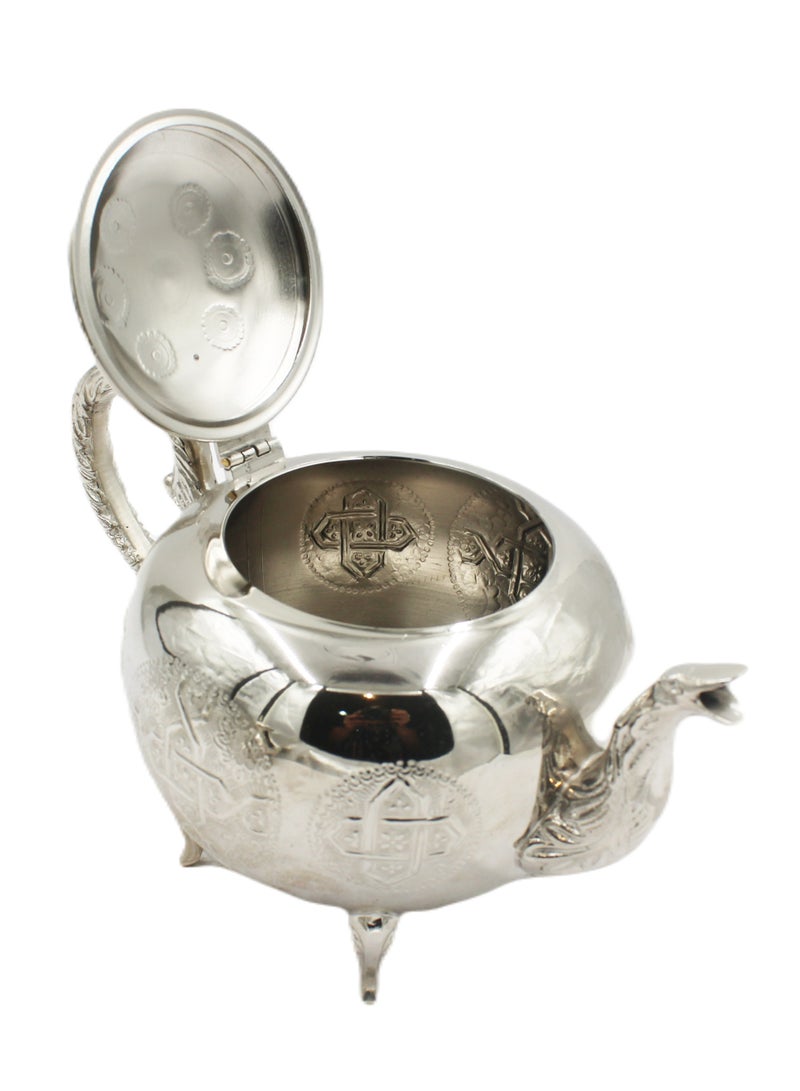 Antique Museum Moroccan Arabic Traditional Silver Plated Tea Pot 19 X 26 cm  - Image 2