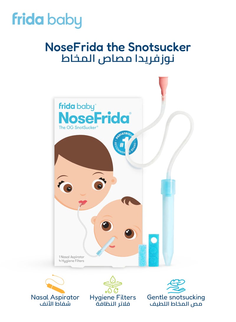 fridababy NoseFrida Snotsucker Nasal Aspirator | Made in Sweden | Baby Nose Cleaner with Hygienic Filters | BPA-Free, Safe & Easy to Clean | Pediatrician Recommended Mucus Remover - Image 1
