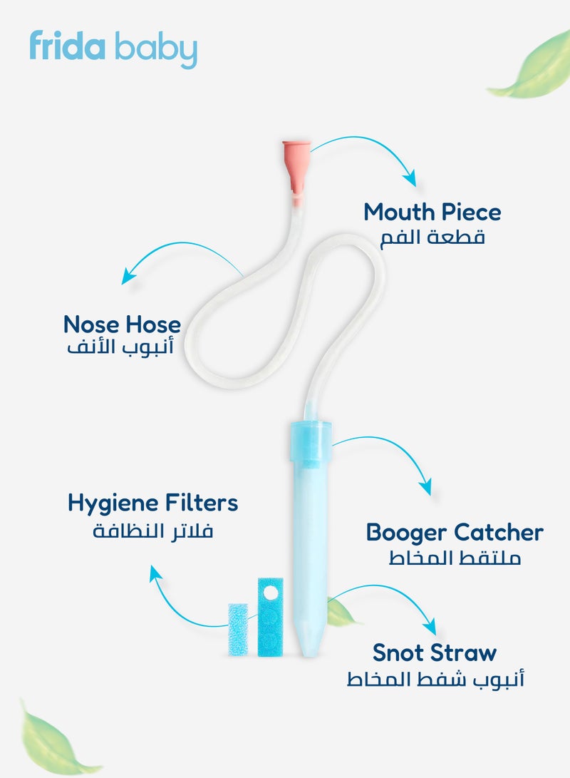 fridababy NoseFrida Snotsucker Nasal Aspirator | Made in Sweden | Baby Nose Cleaner with Hygienic Filters | BPA-Free, Safe & Easy to Clean | Pediatrician Recommended Mucus Remover - Image 3