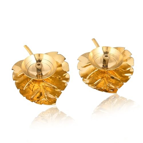 Craftvatika Leaf Brass Diya Set of 8 for Home Office Puja Decor - Leaf Shaped Brass Diya for Home Diwali Decoration Gift Items - Image 5