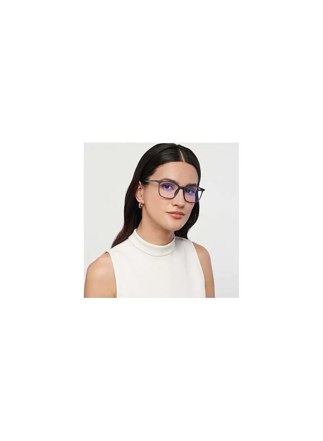 لينسكارت بلو نظارات كمبيوتر مربعة زيرو باور بإطار كامل مقاومة للوهج والضوء الأزرق - رمادي  مم