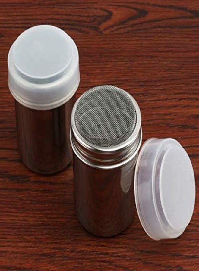 DNHCLL Stainless Steel Fine Mesh Shaker Cinnamon Icing Sugar Powder Cocoa Flour Chocolate Coffee Sifter,Powder Sugar Shaker with Lid for Kitchen Baking Cooking - Image 3