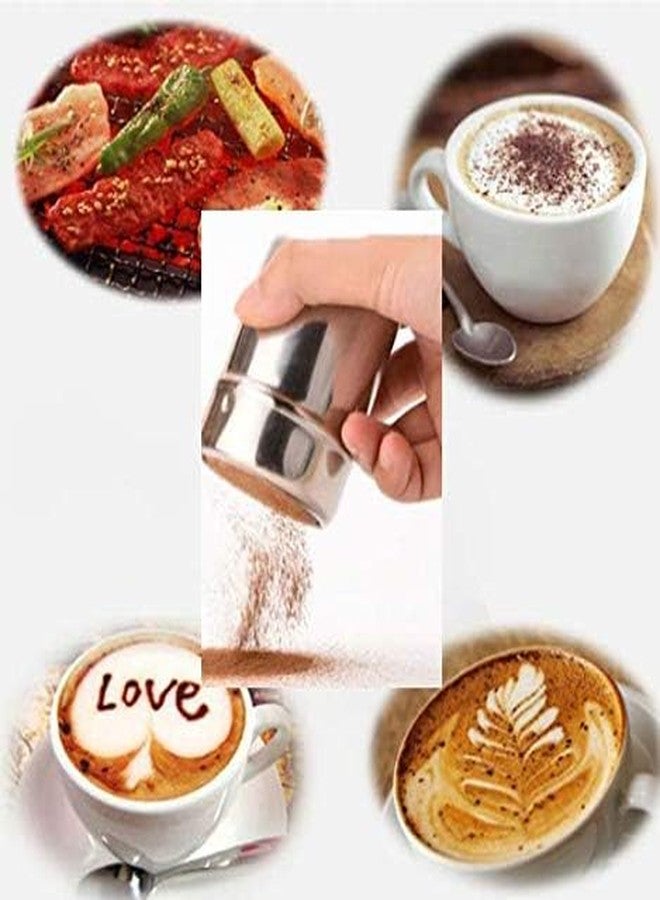 DNHCLL Stainless Steel Fine Mesh Shaker Cinnamon Icing Sugar Powder Cocoa Flour Chocolate Coffee Sifter,Powder Sugar Shaker with Lid for Kitchen Baking Cooking - Image 4