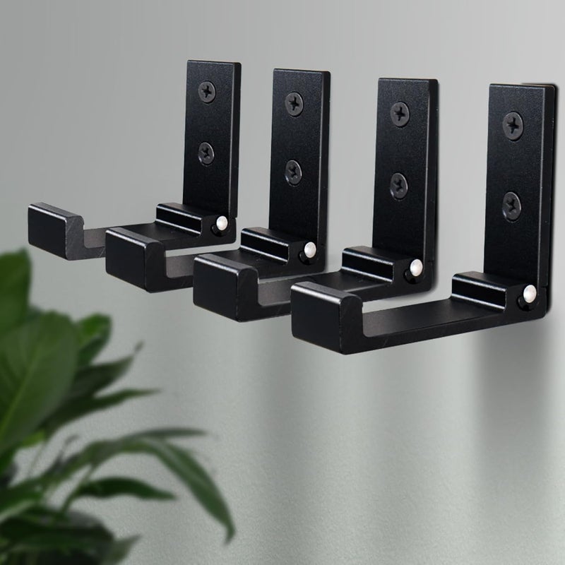 OHIYO Folding Coat Hooks 6pcs Foldable Hook Wall Mounted for Hanging Coat, Jacket, Towel Heavy Duty Wall Hooks Aluminum Alloy Fold up Hooks Headphones Holder Bearing Load 33lb (Black) - Image 3