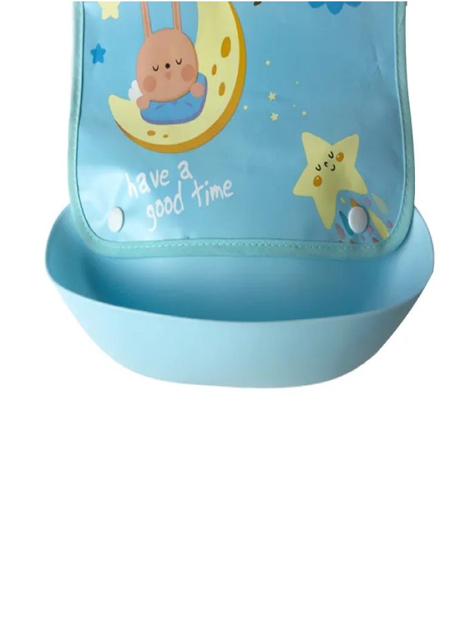 Fatah One Pc Of Detachable Adjustable Baby Silicone Waterproof Food Bibs Shapes  - Image 2
