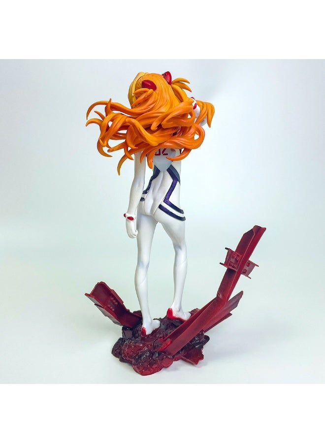 HALAMODO Evangelion Movie Version White Suit Asuka Anime Girl Figure Model Desktop Decoration Gift 25cm - Image 3