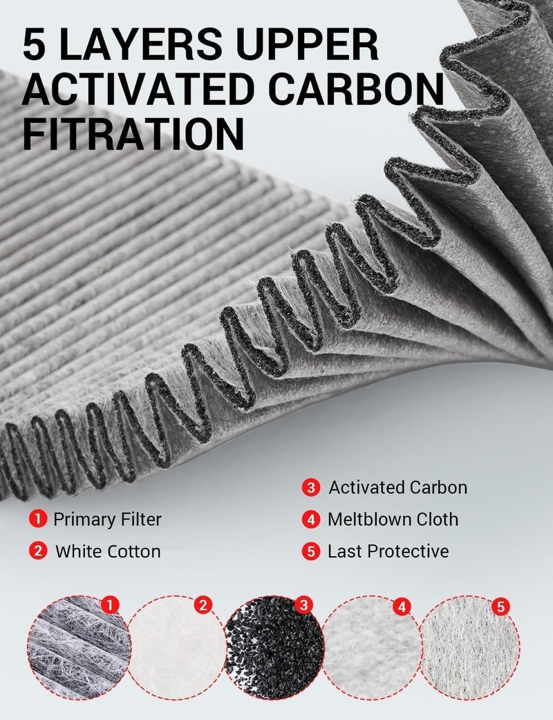 BASENOR 2025 2026 Tesla Model Y Cabin Air Filter HEPA Air Intake Filter Replacement with Activated Carbon for 2020-2026 Model Y Accessories (4 Pack) Fit Model Y 2025 2026 Refresh (Juniper) Launch - Image 4