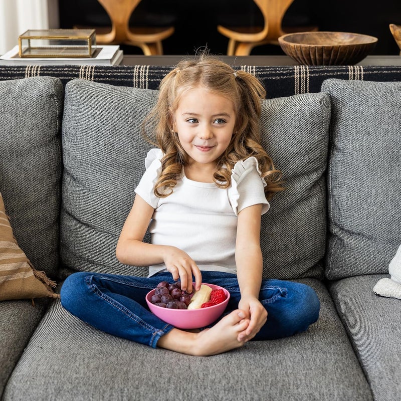 Grow Forward Wheat Straw Kids Plates and Bowls Sets 8Piece Unbreakable Dishwasher Microwave Safe Plastic Plates for Kids Reusable Non Toxic BPAFree Dinnerware for Children Floral - Image 3