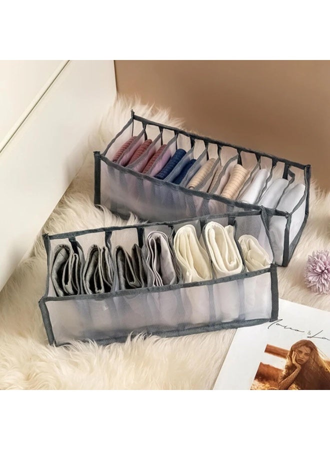 atorakushon Mesh Drawer Organizers for Undergarments, Socks, Bras, Ties, Scarves, Wardrobe Storage Box Kitchen Tools (4 Pcs, Black) - Image 3