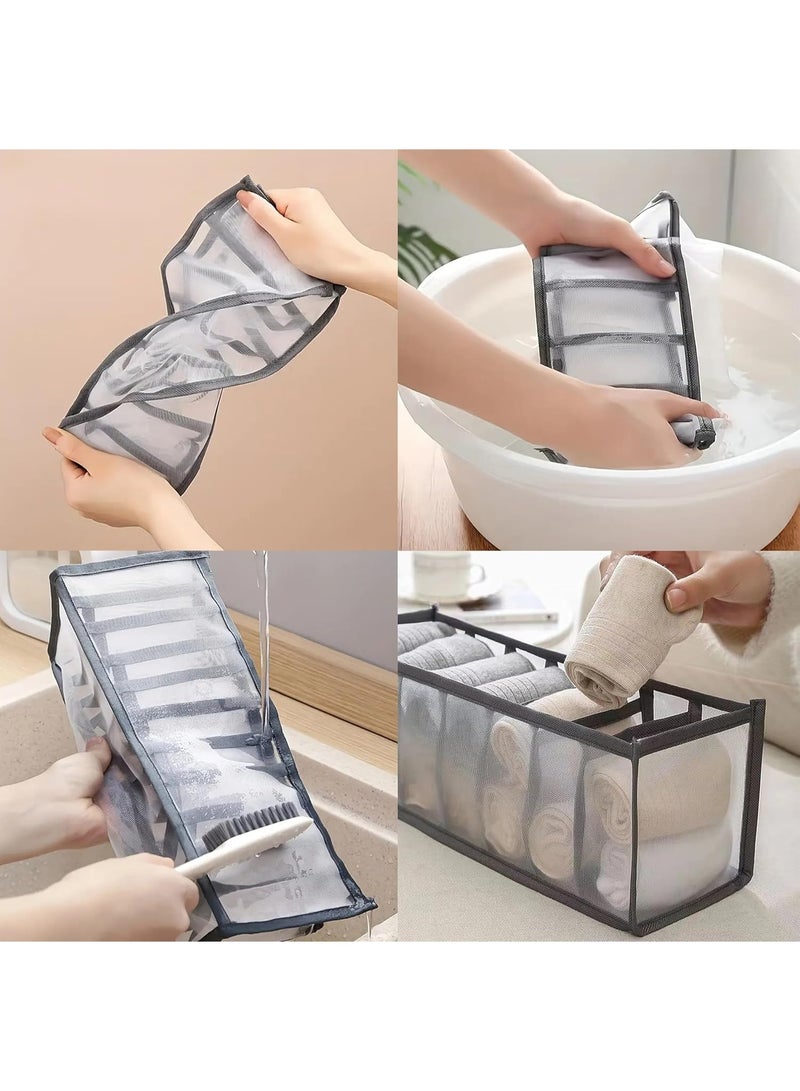 atorakushon Mesh Drawer Organizers for Undergarments, Socks, Bras, Ties, Scarves, Wardrobe Storage Box Kitchen Tools (4 Pcs, Black) - Image 4