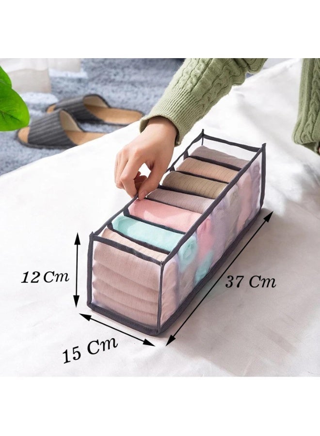 atorakushon Mesh Drawer Organizers for Undergarments, Socks, Bras, Ties, Scarves, Wardrobe Storage Box Kitchen Tools (4 Pcs, Black) - Image 2