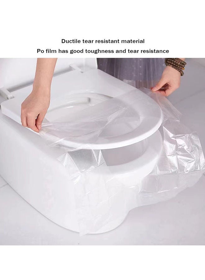 NIBEMINENT 50-Piece Travel Disposable Toilet Seat Cover, Pack Of 2 Clear 40 x 48cm - Image 3