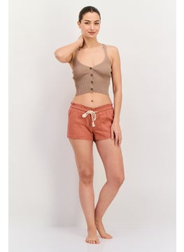 Roxy Women Solid Beachwear Short, Rust  - Image 4