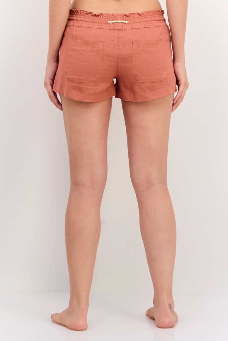 Roxy Women Solid Beachwear Short, Rust  - Image 3