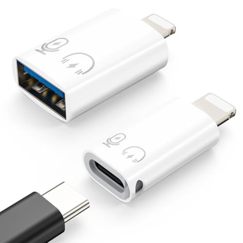 Verilux® 10W USB C Female to Lighting Male Adapter, Lighting Male to USB-A Female USB 3.0 Connector, Support OTG Function with 5GBPS Transfer Speed for iPhone 14/13/12/11 (Not Support Calling) - Image 1