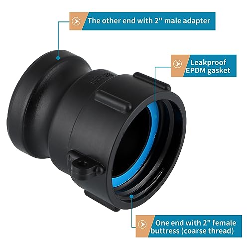 Sanbege IBC Tote Adapter, Cam and Groove Fitting (2" Female Buttress Thread x 2" Male Adapter) - Image 4