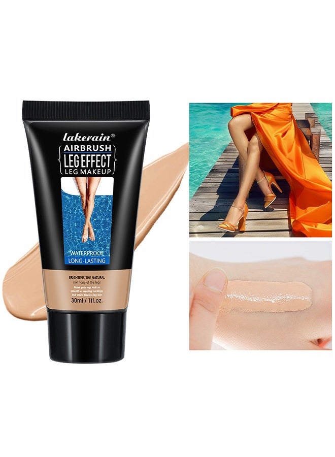 lakerain Leg Makeup 30ml - Waterproof No Transfer, Leg Vein Cover up Makeup for Varicose Veins Waterproof Black Skin, Leg and Body Scar Cover up Makeup for Tattoo Cover Up (#02) - Image 1
