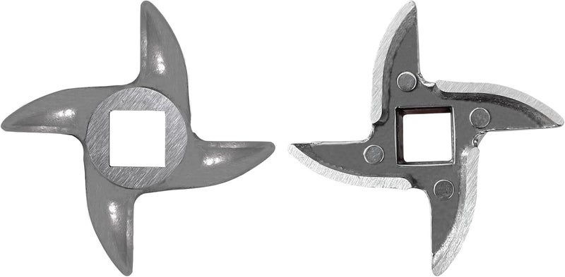 OUSTUE #8 Grinder Blade Stainless Steel Knife Cutter Replacement, Please check the size and shape(2 pc) - Image 1