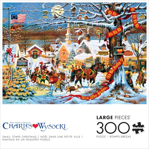 Buffalo Games - Charles Wysocki - Small Town Christmas - 300 Piece Jigsaw Puzzle for Adults -Challenging Puzzle Perfect for Game Nights - Finished Size is 21.25 x 15.00 - Image 2