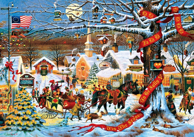 Buffalo Games - Charles Wysocki - Small Town Christmas - 300 Piece Jigsaw Puzzle for Adults -Challenging Puzzle Perfect for Game Nights - Finished Size is 21.25 x 15.00 - Image 1