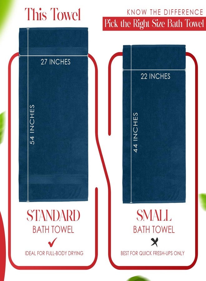 RIVERSIDE 100% Ring Spun Cotton Large Bath Towels Set of 4, 27 x 54 - Quick Dry, Soft & Highly Absorbent Towels for Shower & Bathroom - Luxury 600 GSM Towels for Home, Spa, Gym, Hotel, Blue Opal - Image 3