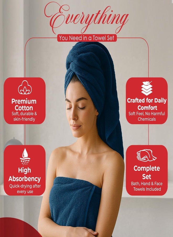 RIVERSIDE 100% Ring Spun Cotton Large Bath Towels Set of 4, 27 x 54 - Quick Dry, Soft & Highly Absorbent Towels for Shower & Bathroom - Luxury 600 GSM Towels for Home, Spa, Gym, Hotel, Blue Opal - Image 2