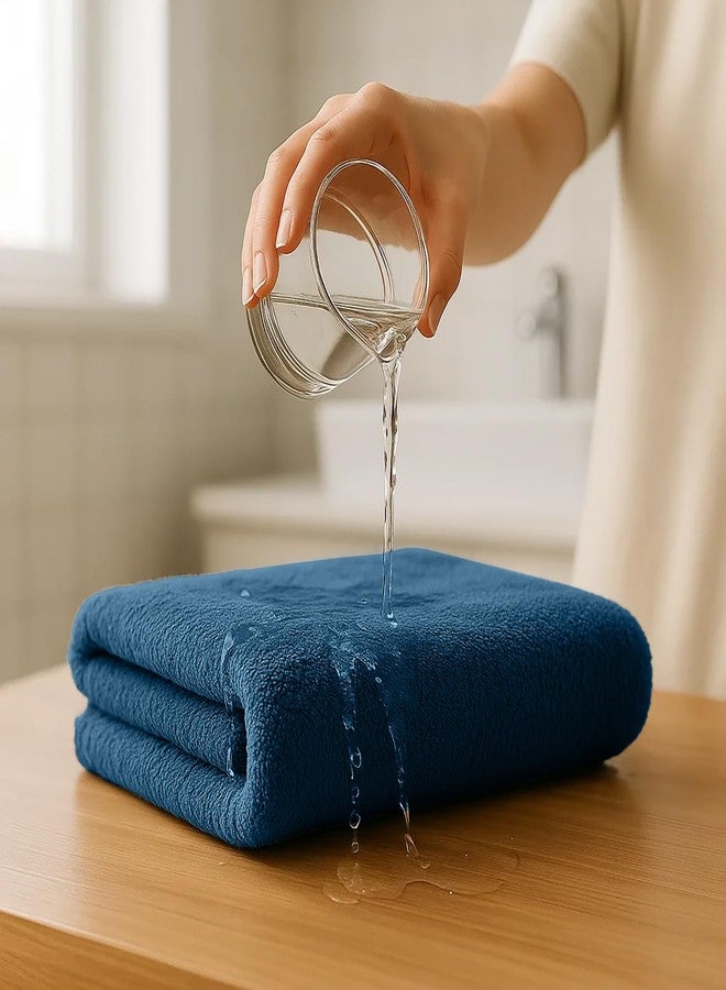 RIVERSIDE 100% Ring Spun Cotton Large Bath Towels Set of 4, 27 x 54 - Quick Dry, Soft & Highly Absorbent Towels for Shower & Bathroom - Luxury 600 GSM Towels for Home, Spa, Gym, Hotel, Blue Opal - Image 5