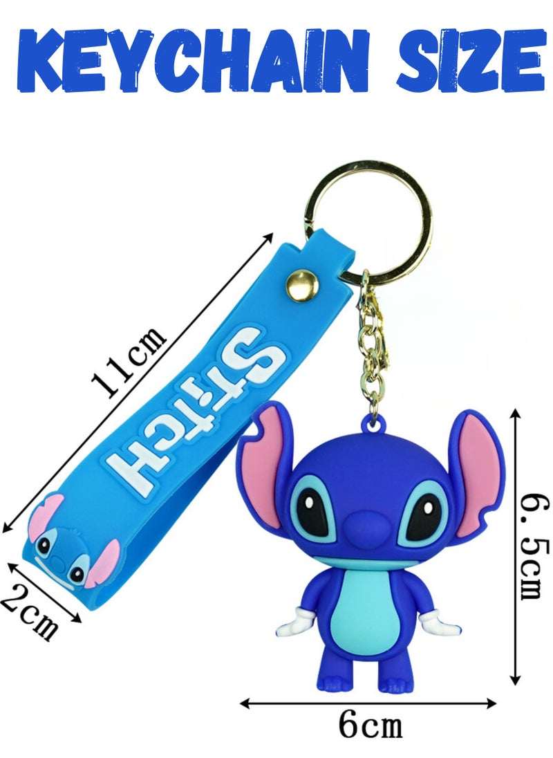 MAGIC VAULT - 12pcs Stitch Keychain For Phone Car Pendant Chain Office Home Gardening Hanging Birthday Gift Key Ring - Image 1