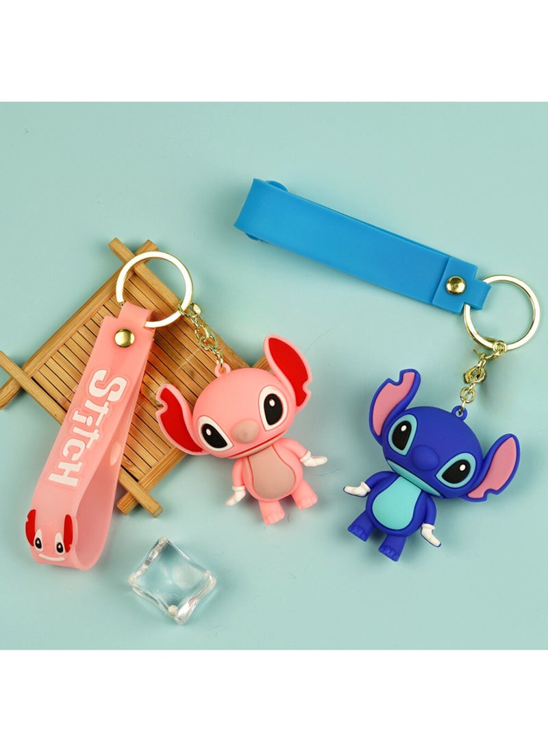 MAGIC VAULT - 12pcs Stitch Keychain For Phone Car Pendant Chain Office Home Gardening Hanging Birthday Gift Key Ring - Image 1