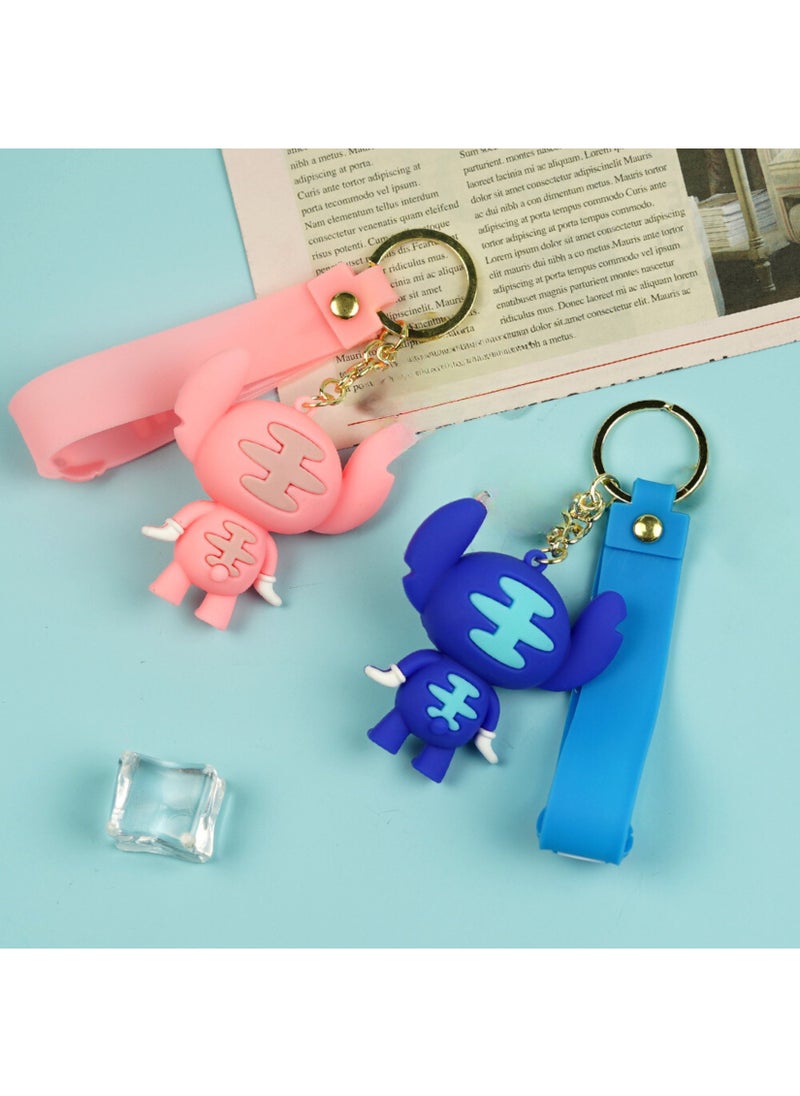MAGIC VAULT - 12pcs Stitch Keychain For Phone Car Pendant Chain Office Home Gardening Hanging Birthday Gift Key Ring - Image 1