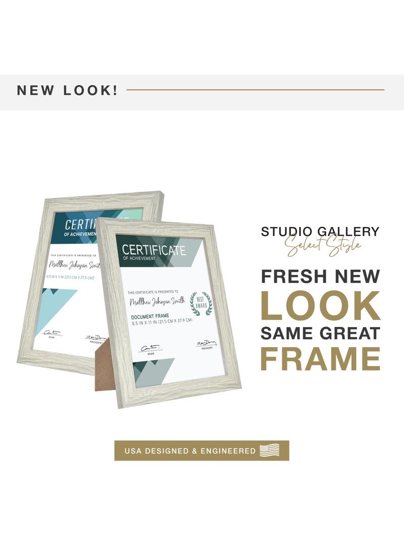 MCS MCS Studio Gallery 8.5x11 Picture Frame Gray Woodgrain Shatter Resistant Glass  Rectangle Photo Frame for Photos  Posters & Art Prints & Easel for Tabletop Display (1-Pack)  - Image 2