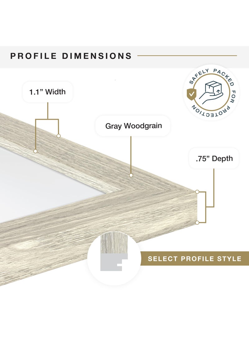 MCS MCS Studio Gallery 8.5x11 Picture Frame Gray Woodgrain Shatter Resistant Glass  Rectangle Photo Frame for Photos  Posters & Art Prints & Easel for Tabletop Display (1-Pack)  - Image 5