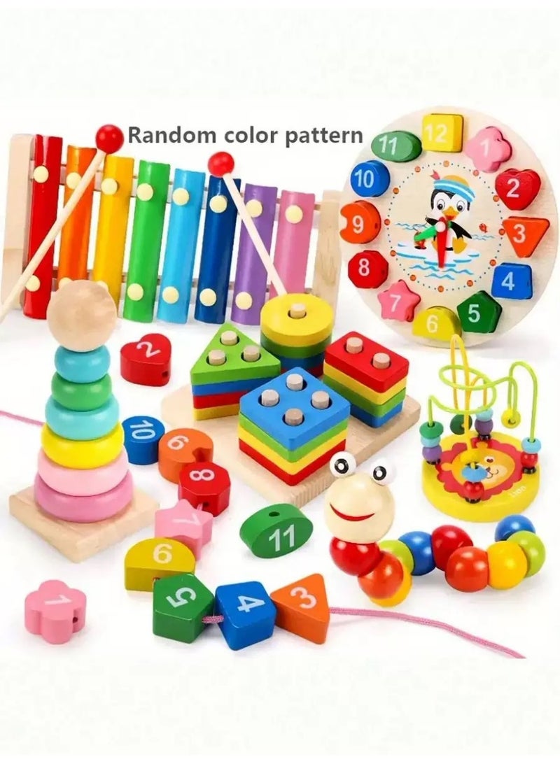 متجر الفرح ألعاب مونتيسوري للأولاد والبنات بعمر 3 سنوات، 6 قطع ألعاب خشبية للأطفال، ألعاب أطفال للأولاد من عمر 3 إلى 6 سنوات، لعبة تعليمية لمرحلة ما قبل المدرسة للأطفال من سن 3 إلى 4 سنوات، هدايا عيد ميلاد - Image 1