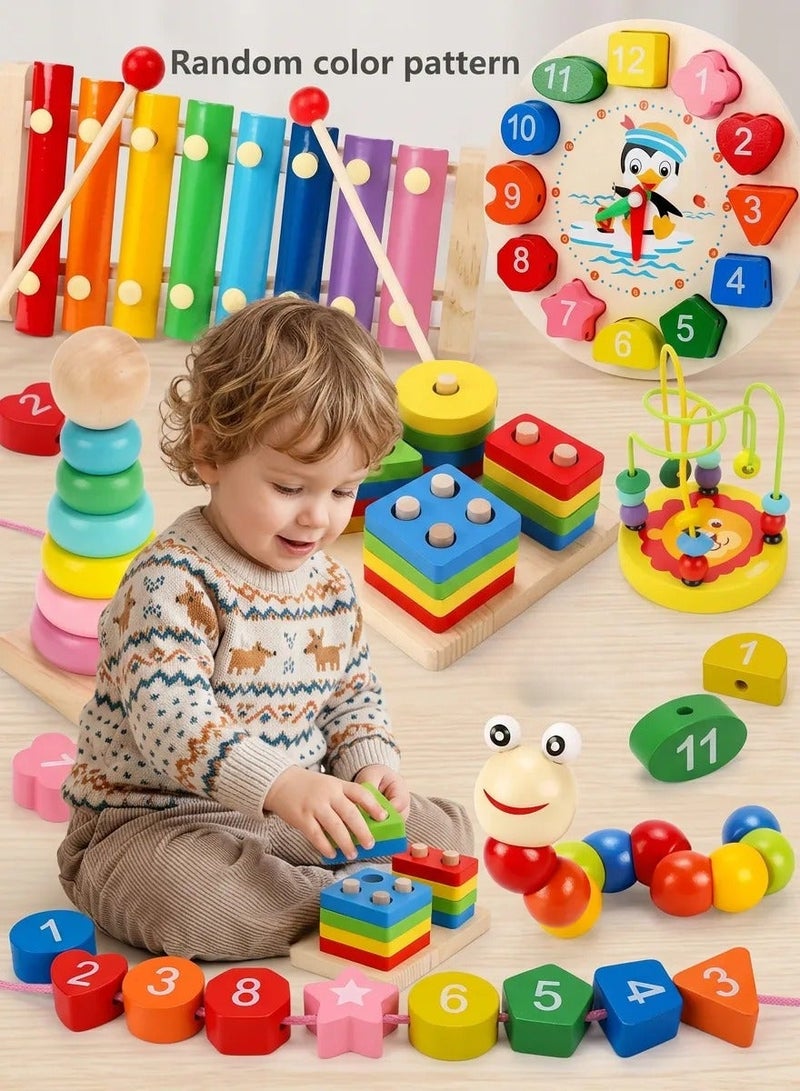 JoyousSto Montessori Toys for 3 Year Old Boys Girls, 6PCS Kids Wooden Toys, Baby Boy Toys 3-6 Year Old, Preschool Educational Learning Toy for Kids Ages 3 4 5 6+, Birthday Gifts - Image 1