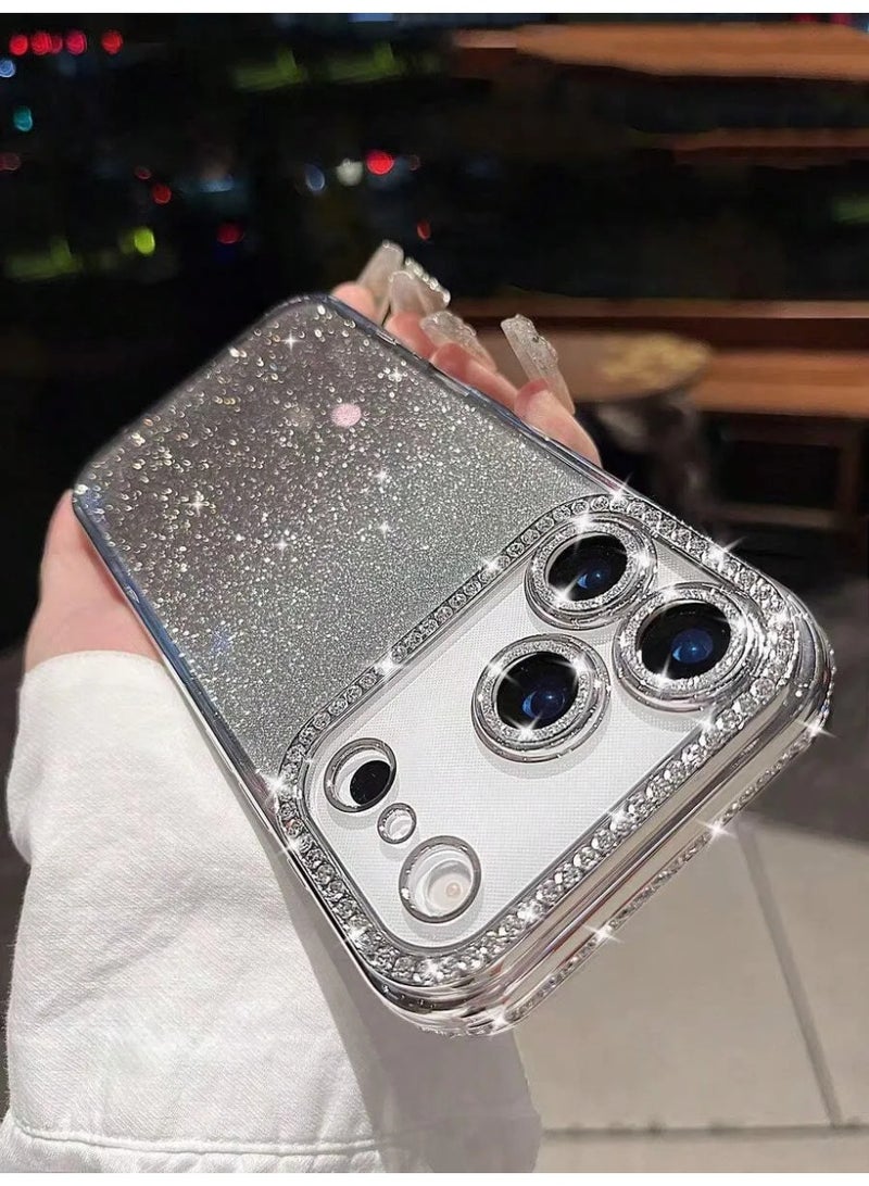 شي إن غطاء هاتف أنيق بتصميم موجي ثلاثي الأبعاد باللون الأبيض اللؤلؤي متوافق مع أجهزة 17 برو - Image 2