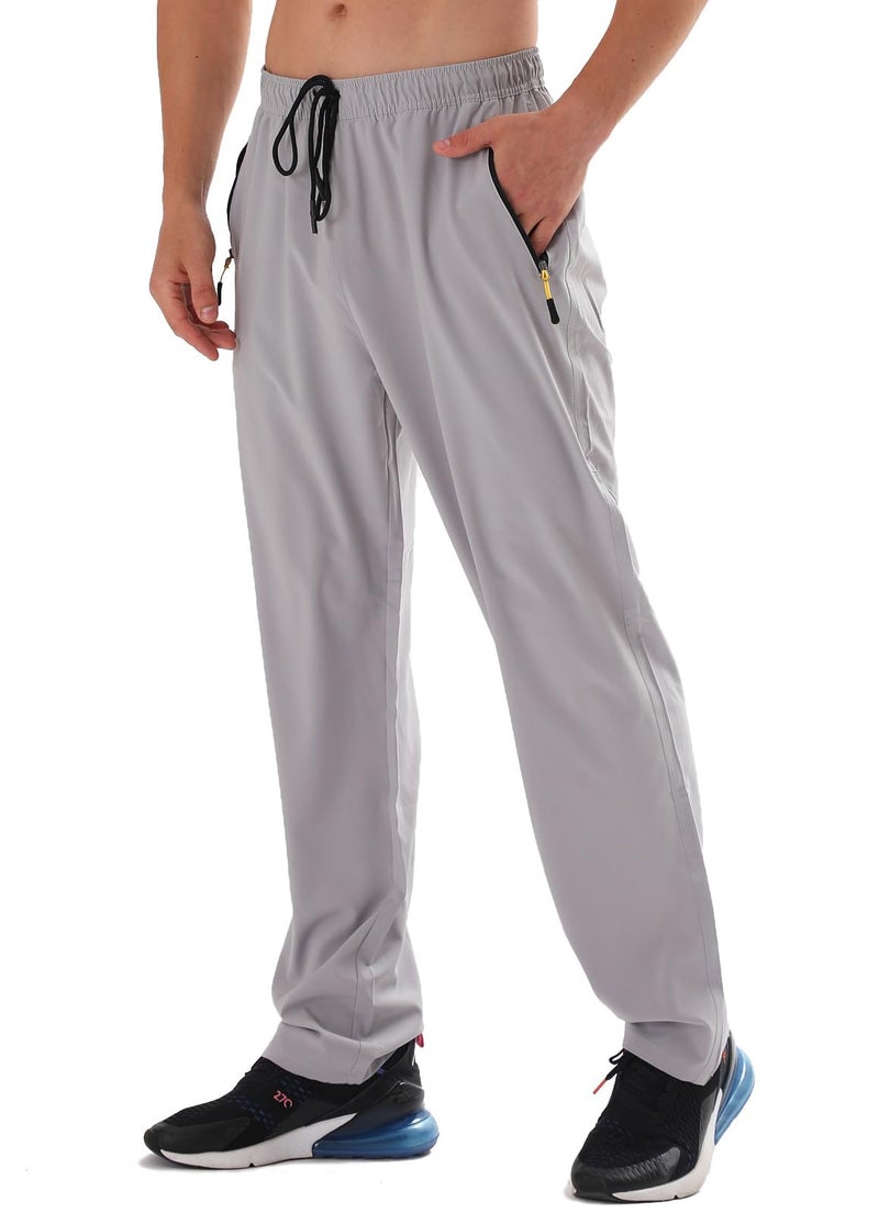 AIRIKE Men's Elastic Waist Hiking Pants Water Resistant Quick-Dry Lightweight Outdoor Sweatpants with Zipper Pockets - Image 1