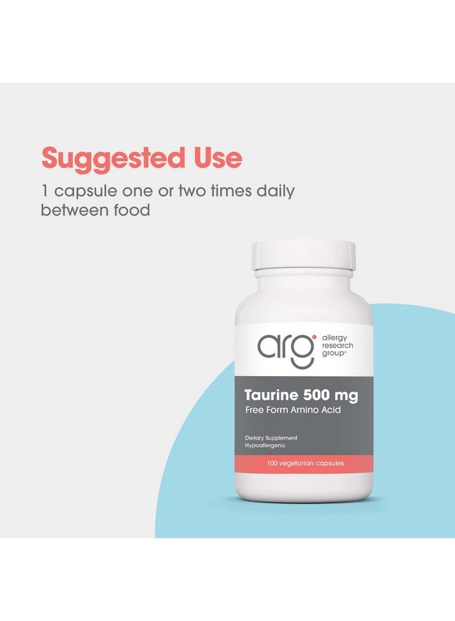 اليرجي ريسيرتش جروب مكمل تورين 500 مجم من Allergy Research Group - دعم القلب والأوعية الدموية، حمض أميني حر، نقي، عضوي، كبسولات نباتية - 100 كبسولة - Image 4