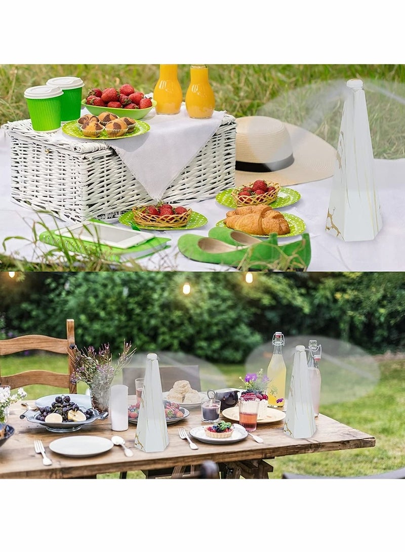 KASTWAVE Fly Repellent Fan, 3pcs Automatic Fly Trap Ultra-Silent Fly Repellent Mosquito Repellent Fan, Portable Table Fan, Lightweight Eco-Friendly for Outdoor Picnic Camping Meal Home Hotel (Marble Texture)  - Image 3