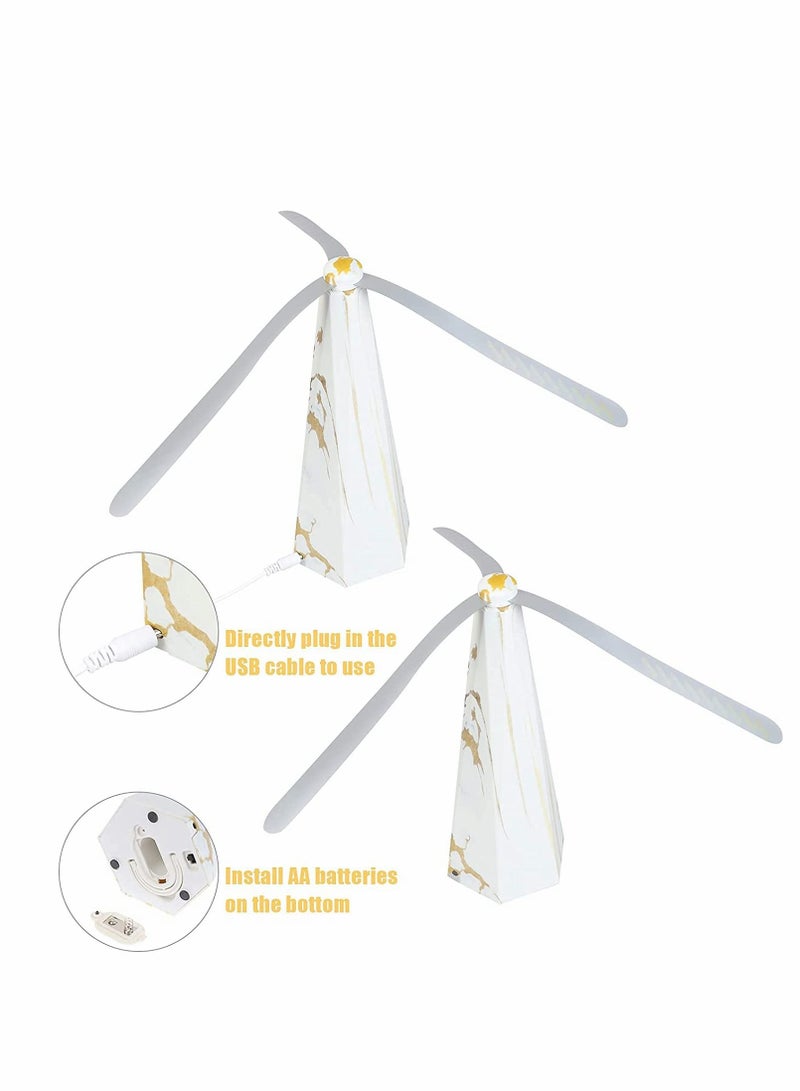 KASTWAVE Fly Repellent Fan, 3pcs Automatic Fly Trap Ultra-Silent Fly Repellent Mosquito Repellent Fan, Portable Table Fan, Lightweight Eco-Friendly for Outdoor Picnic Camping Meal Home Hotel (Marble Texture)  - Image 4