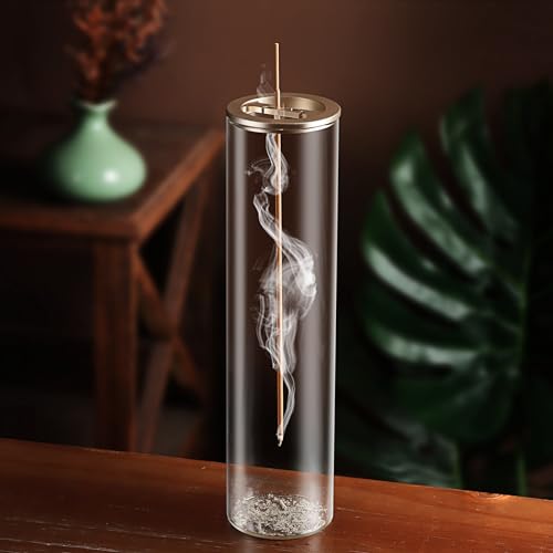 Eavida Incense Holder for Sticks [Anti-Ash Flying], Modern Insence-Stick Burner Holder with Removable Glass Ash Catcher, for Home Decor Yoga Meditation - Image 1