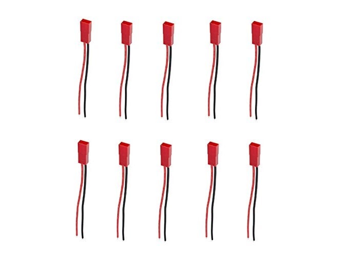 Futaba ) 2 Pin JST 100mm Pitch 2.54mm Male and Female Wire Connector Plug Cable - Pack of Ten (5 Pair) - Image 1
